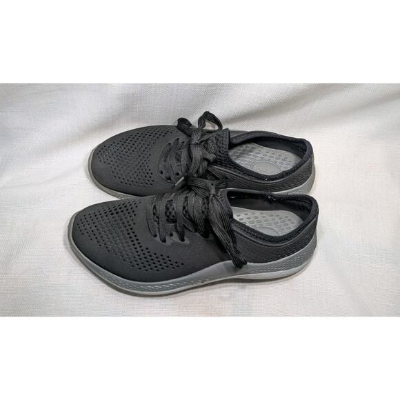 CROCS LiteRide 360 Pacer Sneakers Lace-up Shoes women’s 8 Black Gray 206705 - Picture 3 of 7